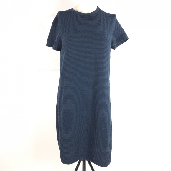 Theory Gelton Dynamic Ribbed Crew Neck Mini Dress - Picture 2 of 7